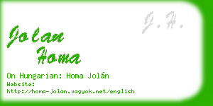 jolan homa business card